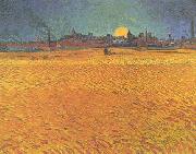 Vincent Van Gogh Sunset : Wheat fields Near Arles Germany oil painting artist